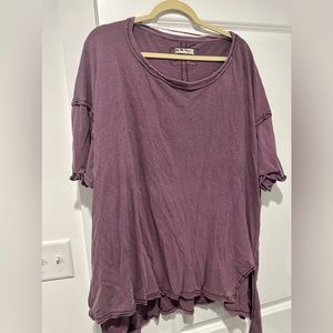 Purple Free People scoop neck tee